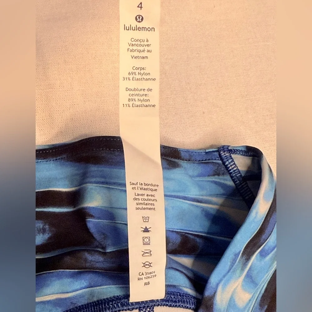 Lululemon Wunder Under Hi Rise Tight‎ Women’s 4 Tidal Multi Blue 7/8 Leggings